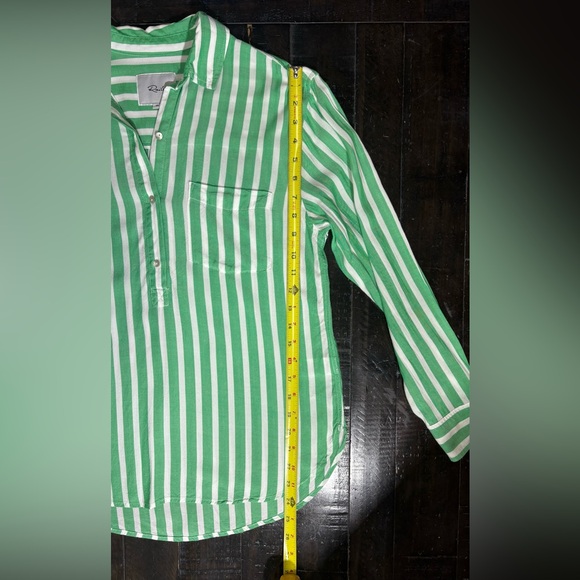 RAILS Elle Stripe Shirt - Green & White - Size XS - Picture 12 of 13